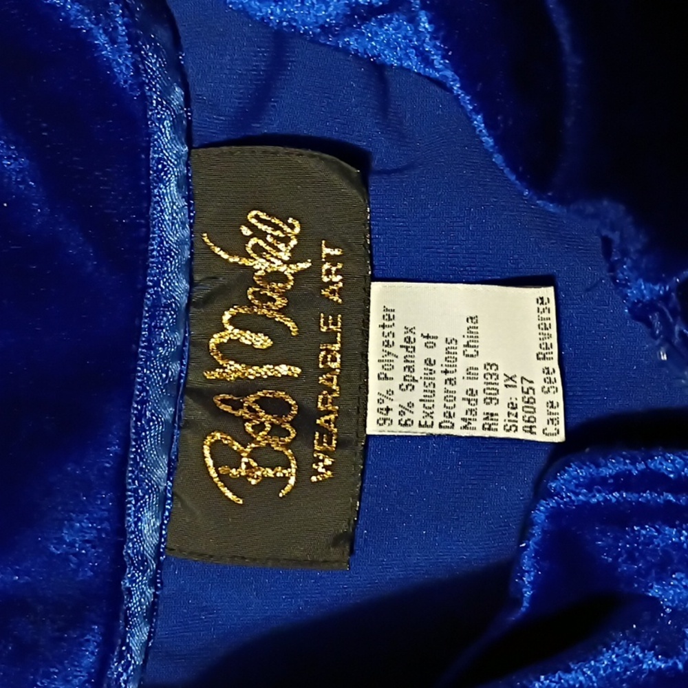 Bob Mackie Royal Blue Velvet Jacket - Picture 2 of 6